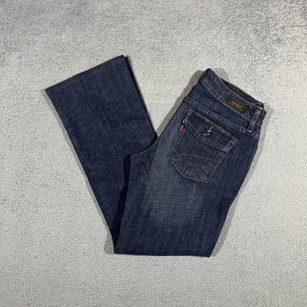 VTG Levi's 545 Low Boot Cut Jeans Dark Wash Denim Womens 6 Flare Y2K #3187
